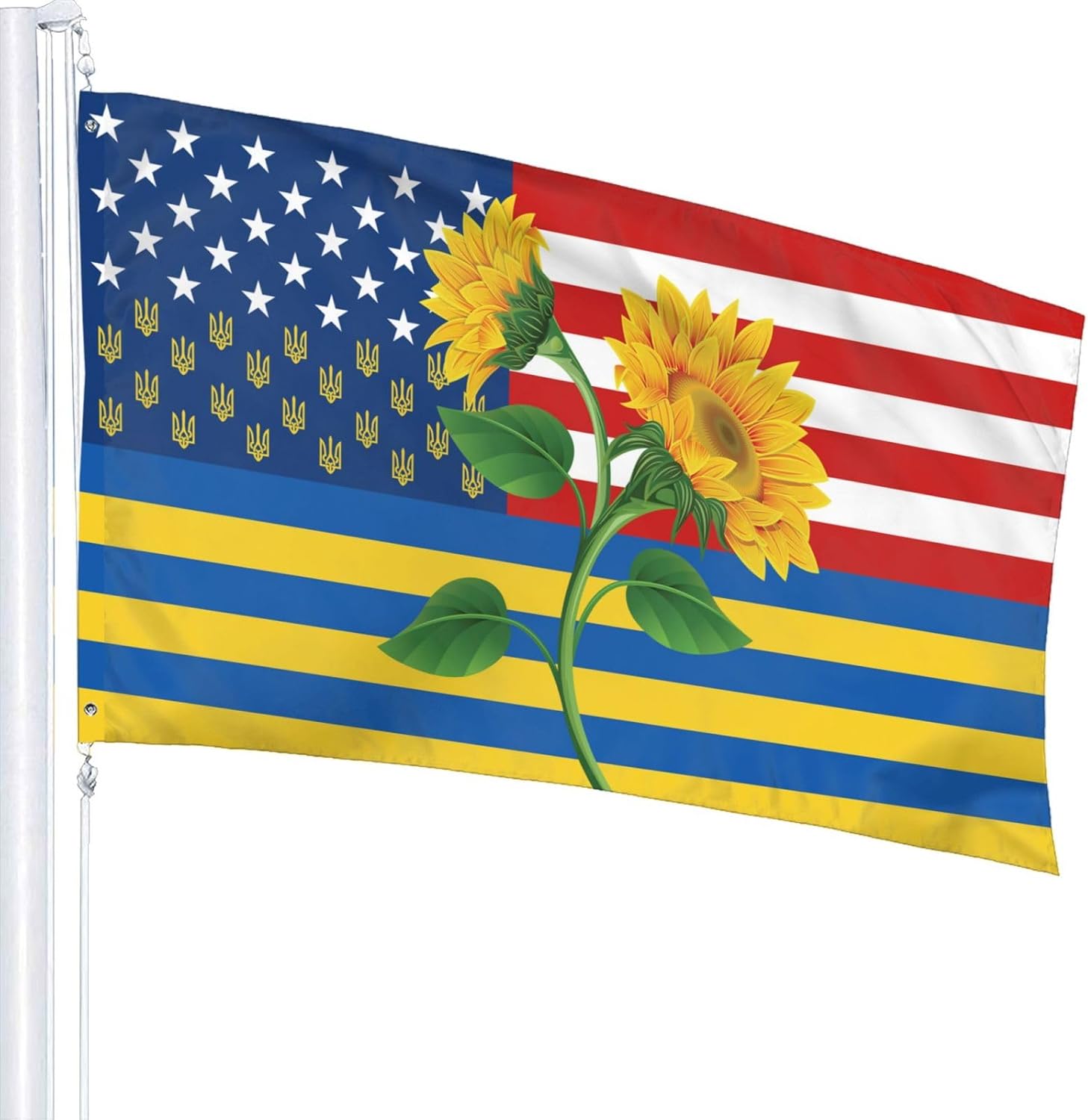 Bandera estadounidense de Ucrania de 3 x 5 pies, para interiores y exteriores, casa de campo, dormitorio, brisa, brisa, brisa, bandera de Ucrania,
