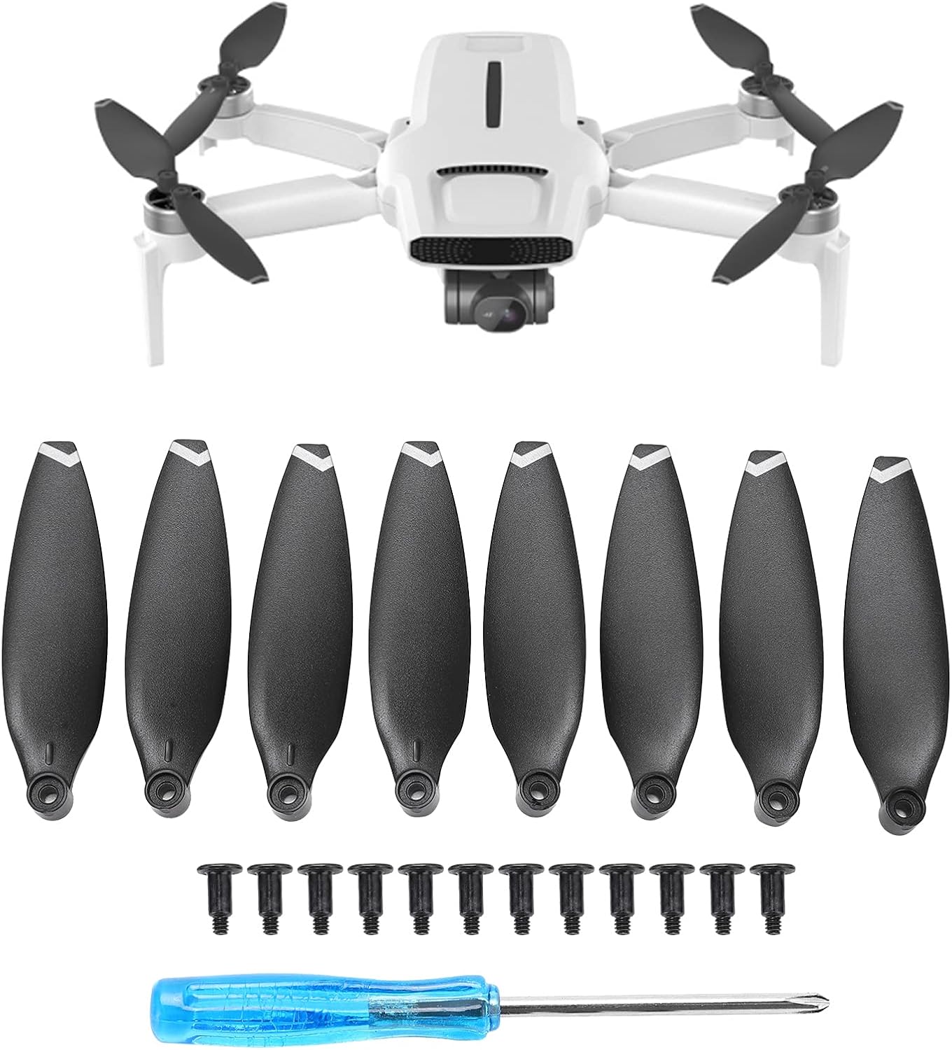 Oumefar 8 cuchillas para drone de bajo ruido y liberación rápida, accesorios de hélices de repuesto, accesorios para cuadricóptero para FIMI X8 Mini