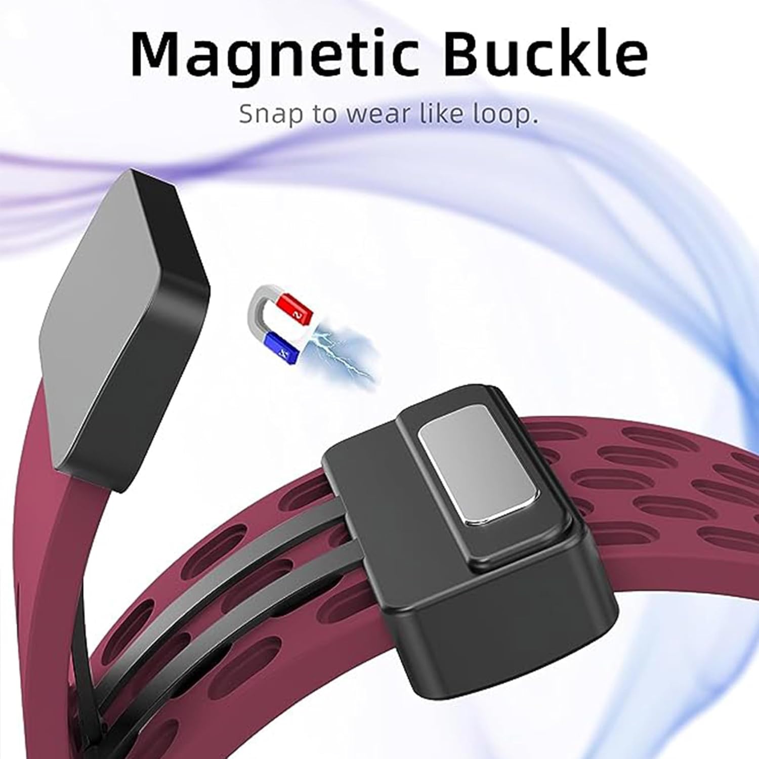 Compatible con Amazfit Bip 5 bandas, Lamshaw 0.866 in transpirable suave silicona deportiva con mariposa magnética Clousure correas de repuesto