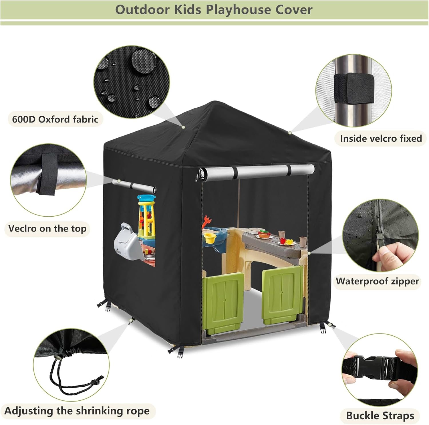 Funda impermeable para casa de juegos para niños y exteriores, adecuada para casa de juegos Step2 y casa de juegos del mismo tamaño que otras marcas