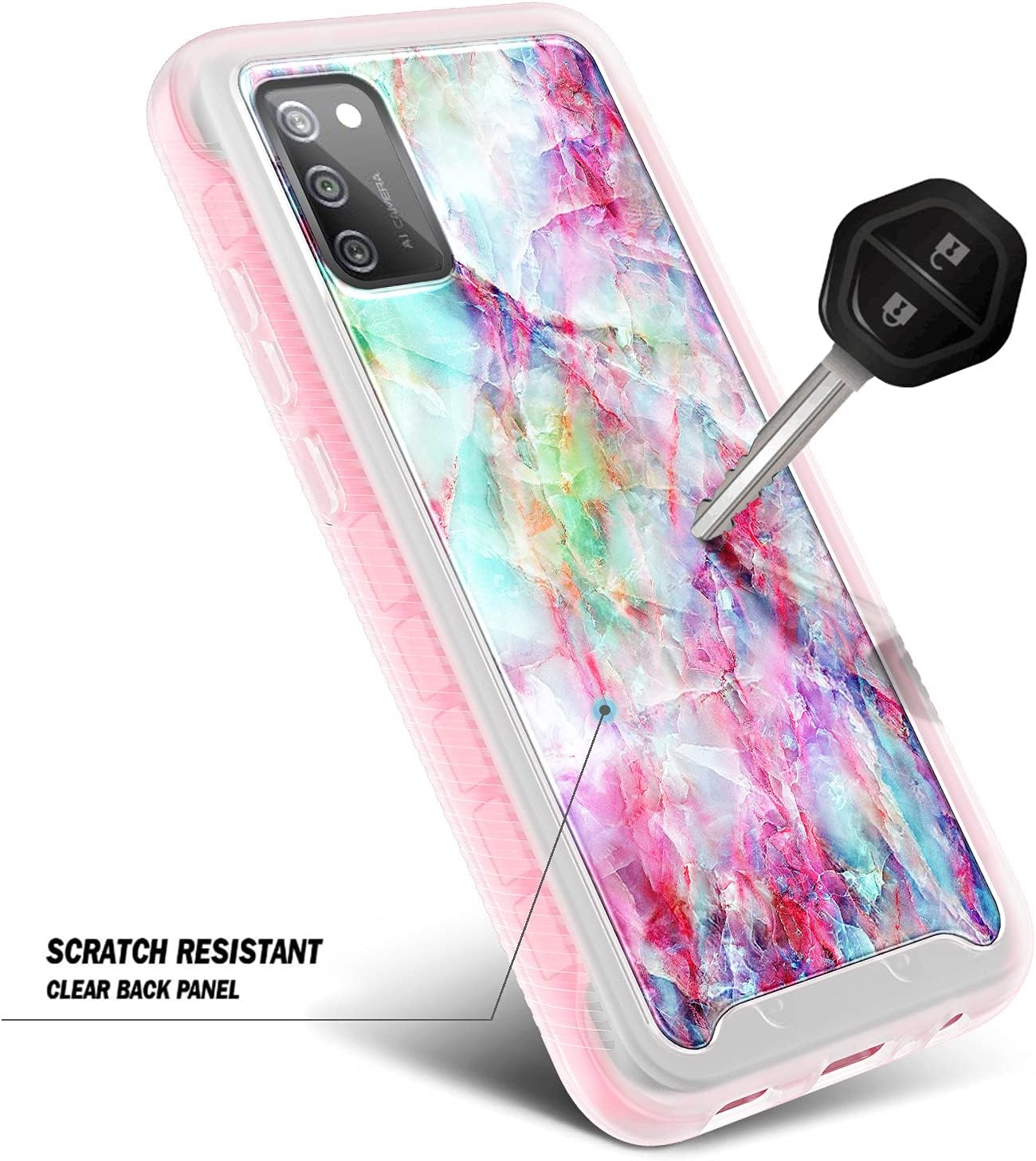 NZND Funda para Samsung Galaxy A03S con protector de pantalla integrado, funda protectora de cuerpo completo a prueba de golpes, resistente a los