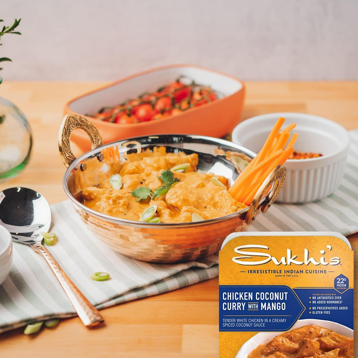 Sukhi’s Platos refrigerados de comida india  Comidas indias listas para comer  Paquete de cena familiar, 4 unidades