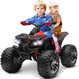 ATV 4 ruedas para niños, juguetes de paseo de 24 V 4WD con 2 plazas, motor potente de 4 x 200 W, funciona con batería de 9 AH, música Bluetooth, ATV 4 ruedas para niños, juguetes de paseo de 24 V 4WD con 2 plazas, motor potente de 4 x 200 W, funciona con batería de 9 AH, música Bluetooth,