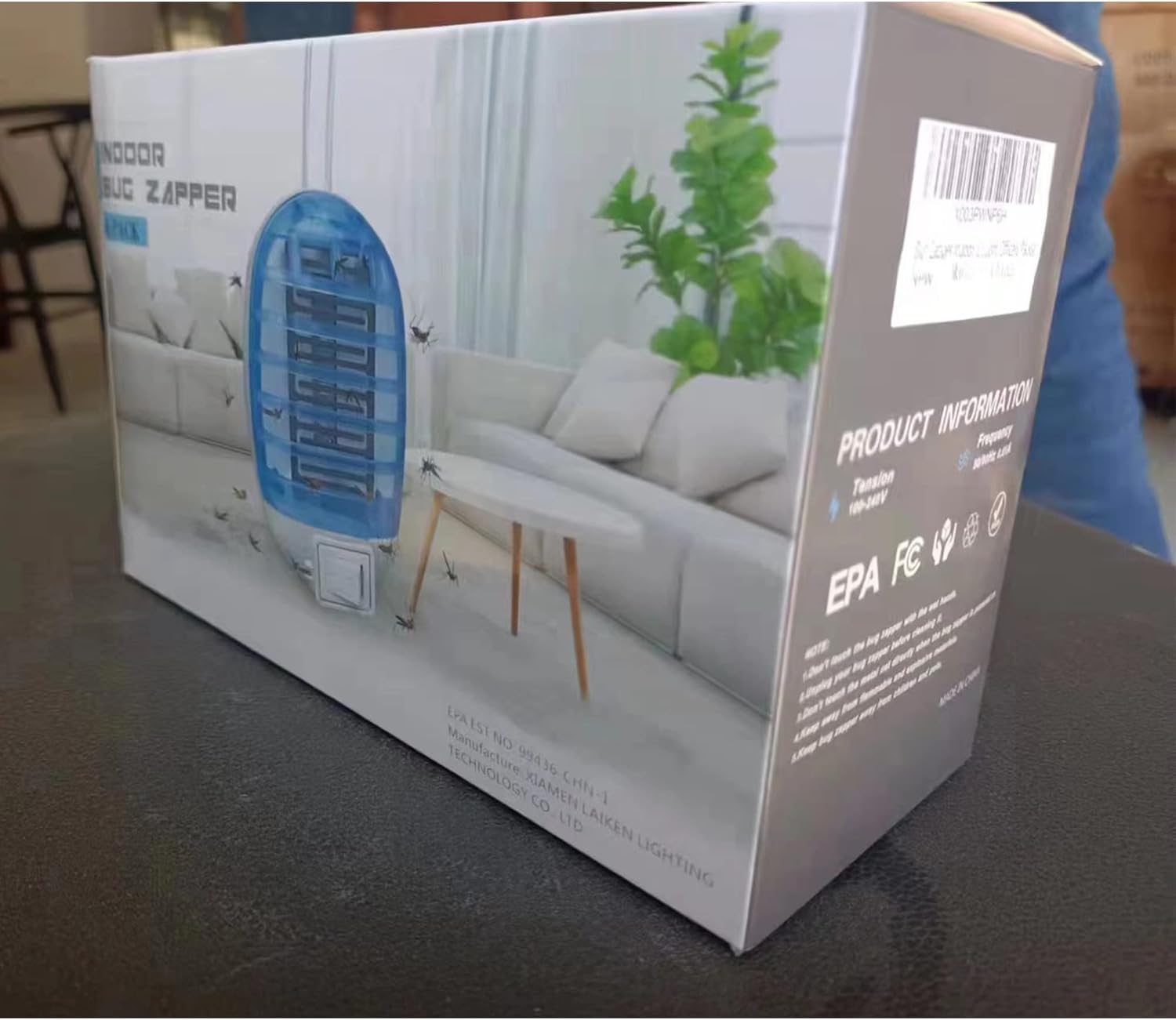 Exterminador de insectos para interiores, trampa electrónica para moscas, mata mosquitos con luces azules para sala de estar, hogar, cocina,