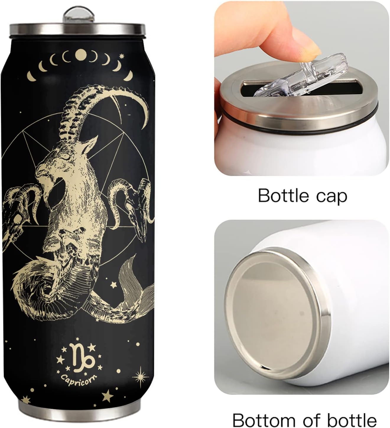 Capricornio – Vaso de constelación del zodiaco para hombre y mujer, vasos de acero inoxidable para fanáticos de la astrología, regalos de