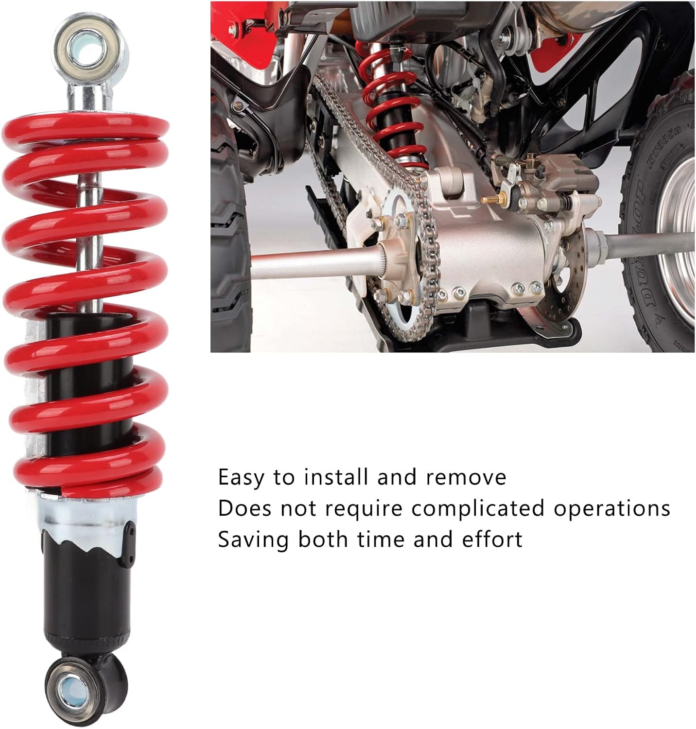 Reemplazo de amortiguador delantero trasero para PIT QUAD DIRT BIKE ATV 9.055 in distancia de agujero, amortiguador delantero trasero motocicleta