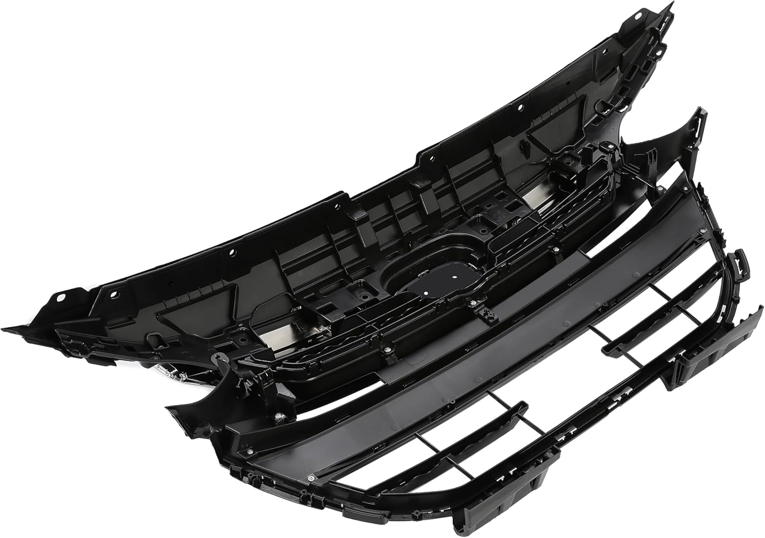 KUAFU Rejilla superior+borde de rejilla+cubierta de rejilla superior+parrilla inferior compatible con Honda Accord 2021-2023 cromado+Parrilla de