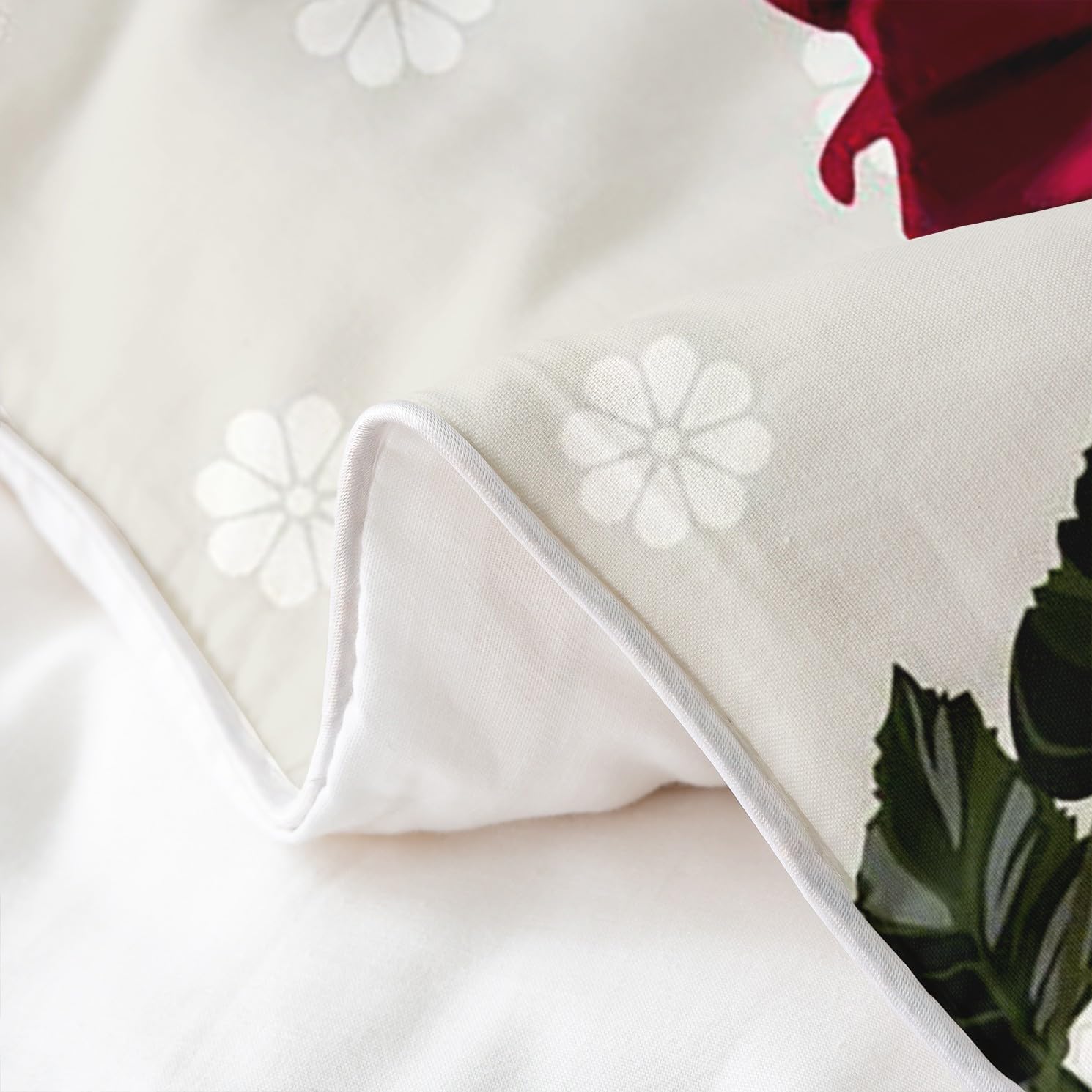 Erosebridal Funda de edredón romántica de 100 % algodón, diseño de rosas rojas con pintura al óleo, para niñas, mujeres, parejas, funda de edredón