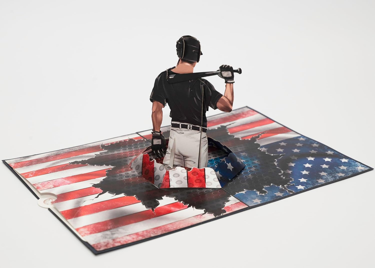 PQDGlobal Tarjeta emergente 3D de jugador de béisbol, arte de papel y artesanía, tarjeta de felicitación, cumpleaños, aniversario, Navidad, tarjeta