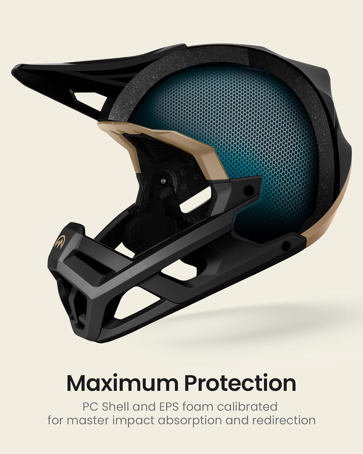 OutdoorMaster Casco de bicicleta de montaña de cara completa para hombres y mujeres, dos almohadillas extraíbles para bicicleta de montaña, casco de