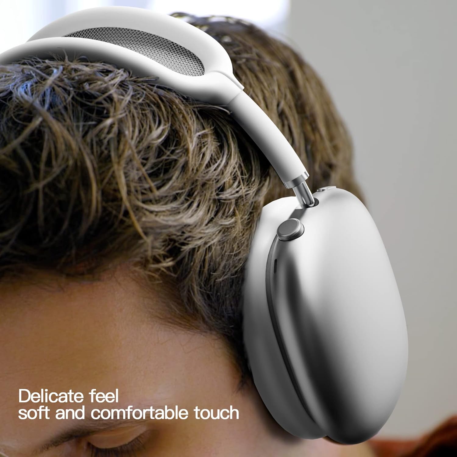 Tucana Fundas de silicona compatibles con AirPods Max, cubierta superior + cubierta para auriculares (blanco)
