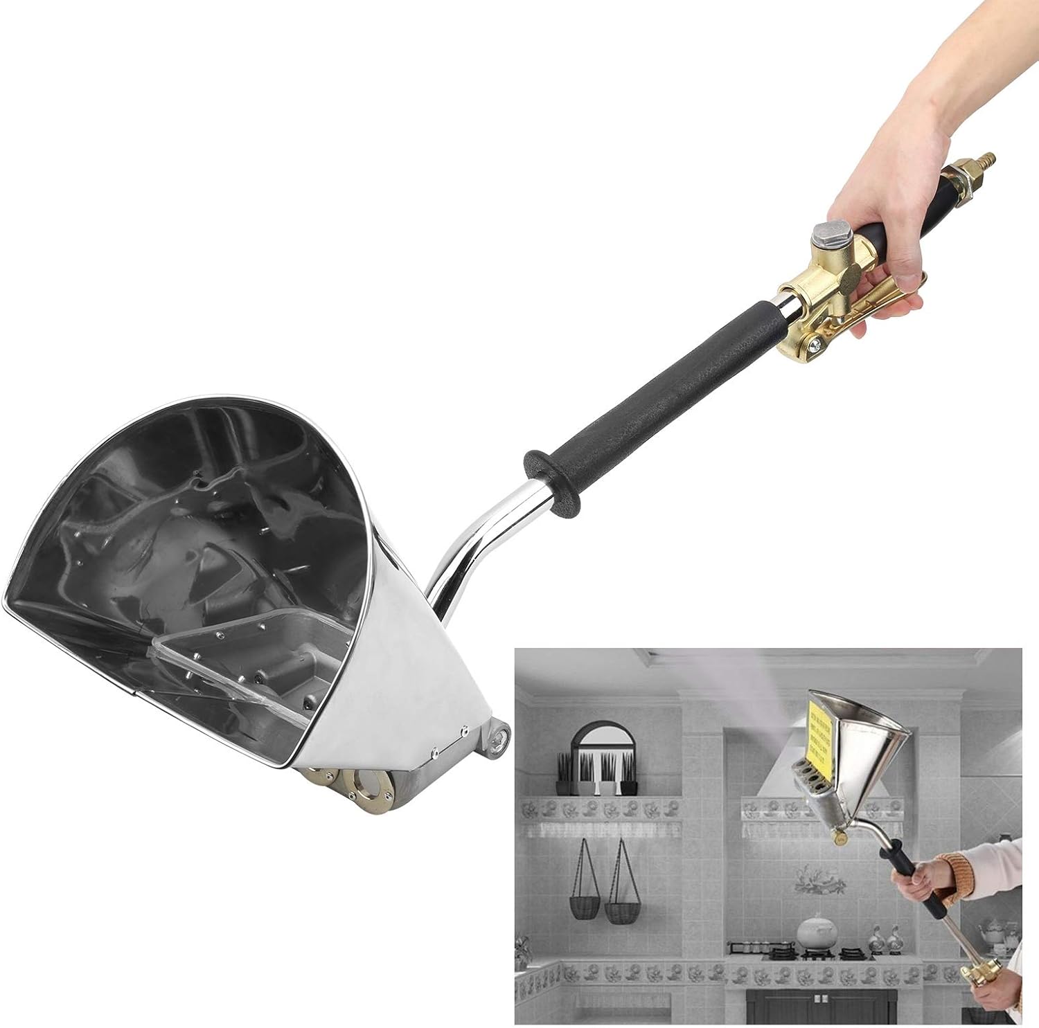 Pulverizador de estuco de 4 chorros, herramienta neumática de enyesado de pared de yeso de mortero de yeso de la tolva de la textura del cemento
