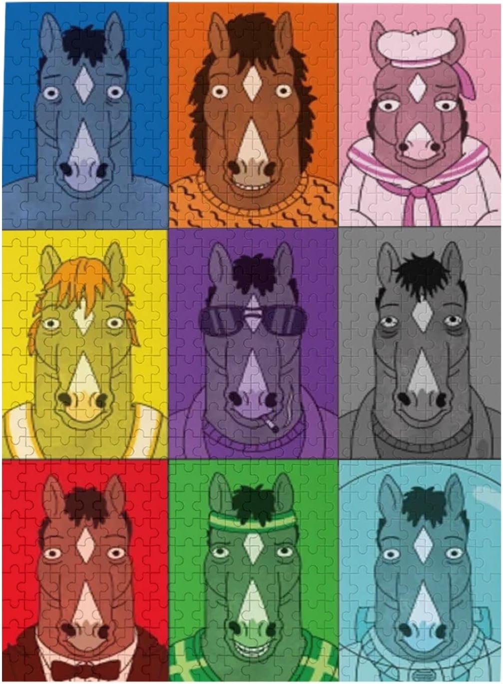 KOVOS BoJack Anime Horseman rompecabezas de 500 piezas de collage de madera de anime para adolescentes y adultos, juegos cerebrales, regalos de 20.4