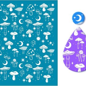 OLYCRAFT Plantillas de arcilla con patrón de hongos, plantillas de serigrafía no adhesivas, plantillas de malla reutilizables, plantillas lavables OLYCRAFT Plantillas de arcilla con patrón de hongos, plantillas de serigrafía no adhesivas, plantillas de malla reutilizables, plantillas lavables