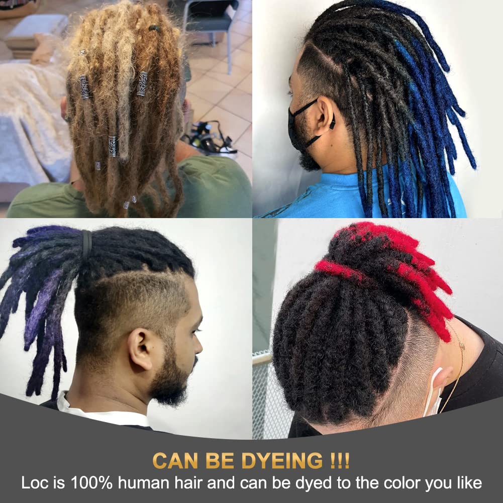 Loc – Extensiones de cabello humano 100 % real, 0.3 in de ancho, 8 pulgadas, 40 hebras totalmente hechas a mano, extensiones de cabello real