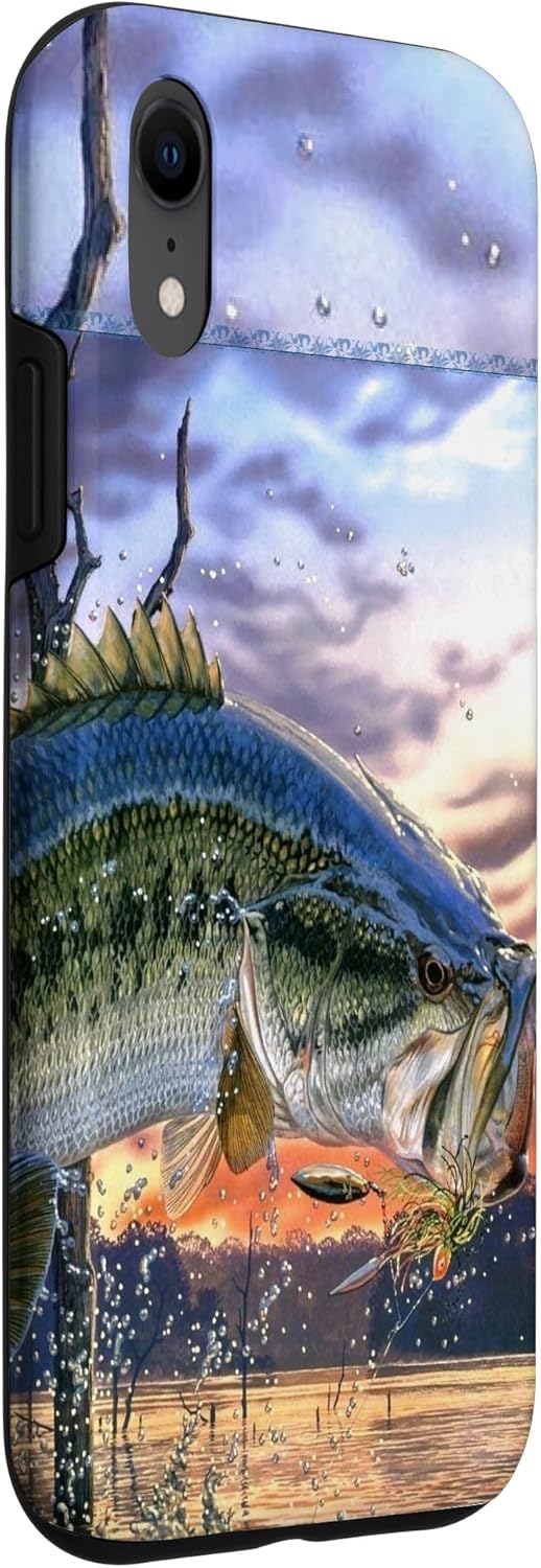 iPhone XR Largemouth Bass Pesca para hombres Cool Fish Caza Estuche de Regalo
