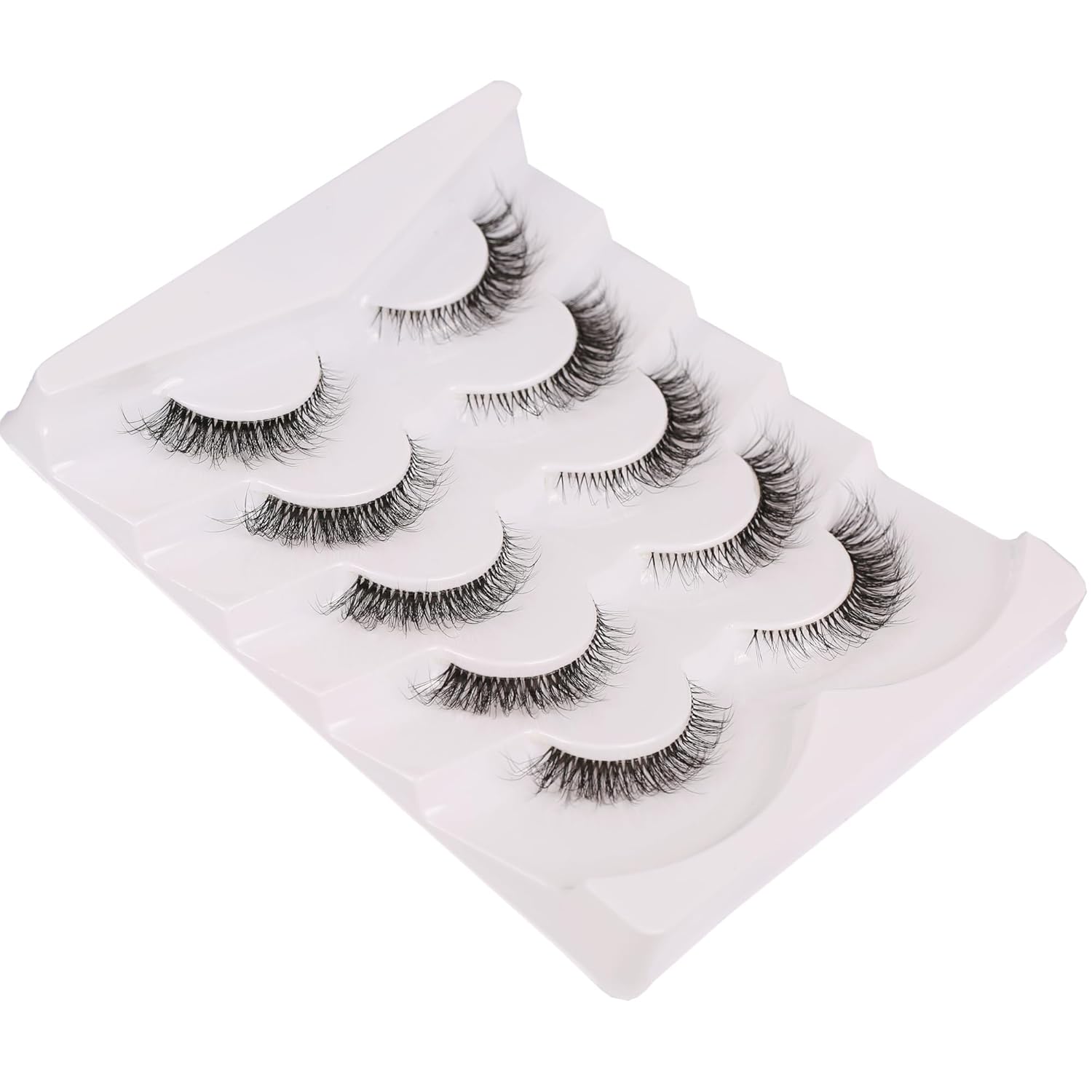 Gmagictobo Pestañas postizas naturales, esponjosas, con aspecto de ojo de gato, pestañas cortas y transparentes, pestañas postizas de volumen 3D,