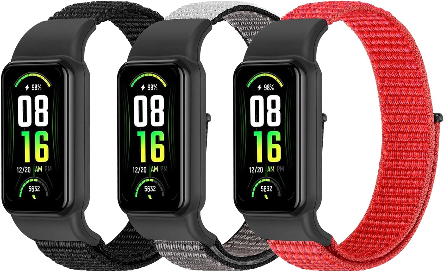 YCHDDER Solo Loop – Correas de nailon compatibles con Amazfit Band 7, suave, transpirable, cómoda, ajustable, colorida correa de repuesto deportiva