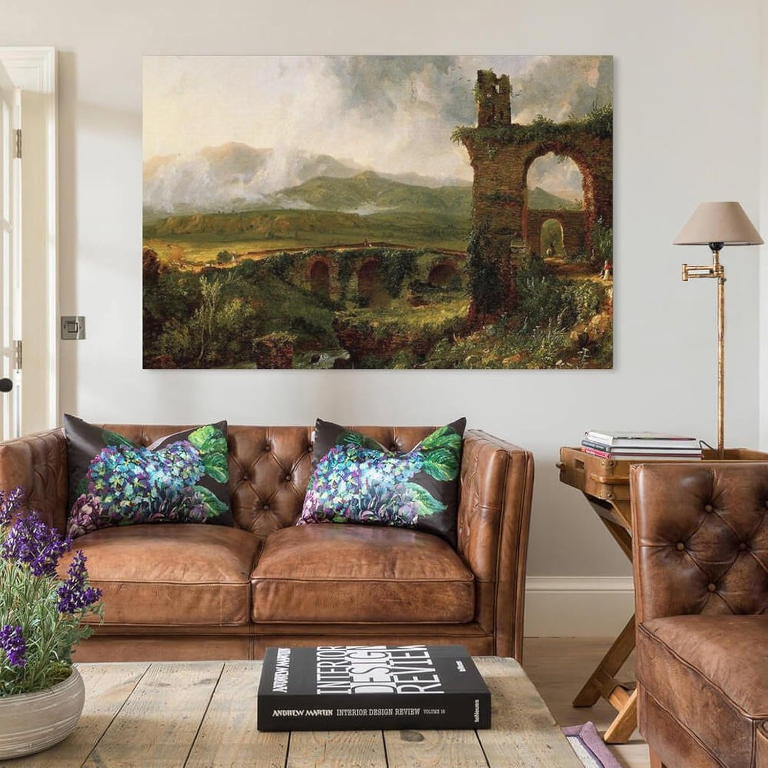 Painter Thomas Cole Painting Art Poster A View near Tivoli (Morning) Home Decor Poster Wall Art Hanging Picture Print Bedroom Decorative Painting