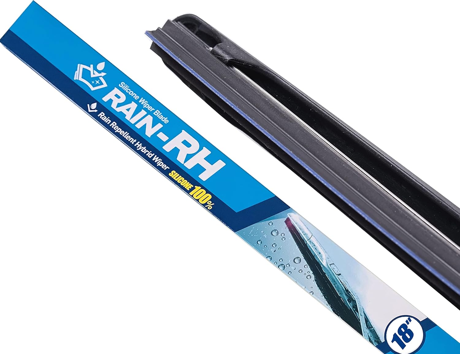 RAIN-RH Limpiaparabrisas 100% silicona de 18 pulgadas, repelente al agua, limpiaparabrisas para mi automóvil (paquete de 1)
