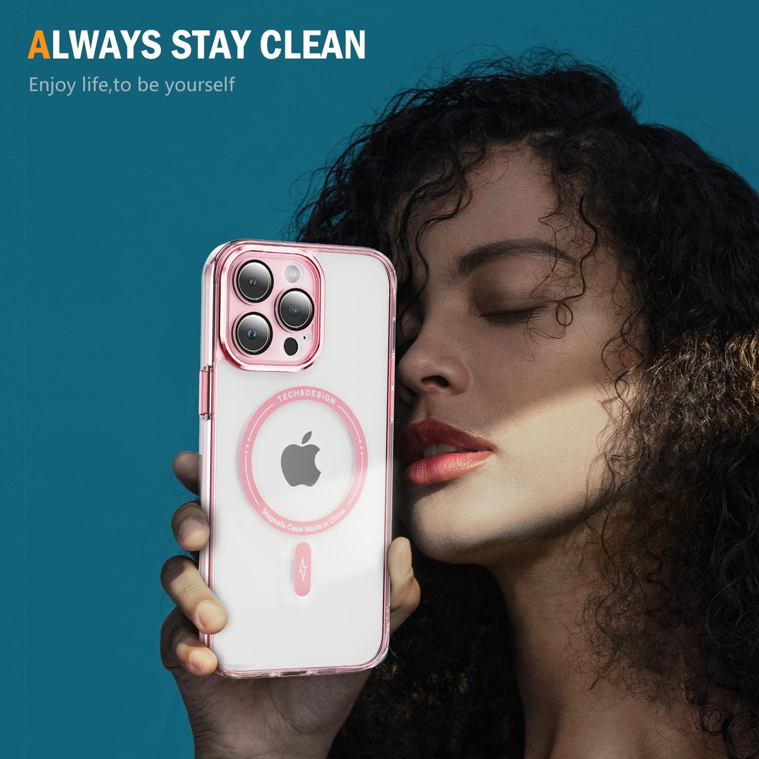 Vatkyc Funda para iPhone 15 Pro Max con protector de pantalla compatible con MagSafe Diseño transparente magnético Anti amarillamiento