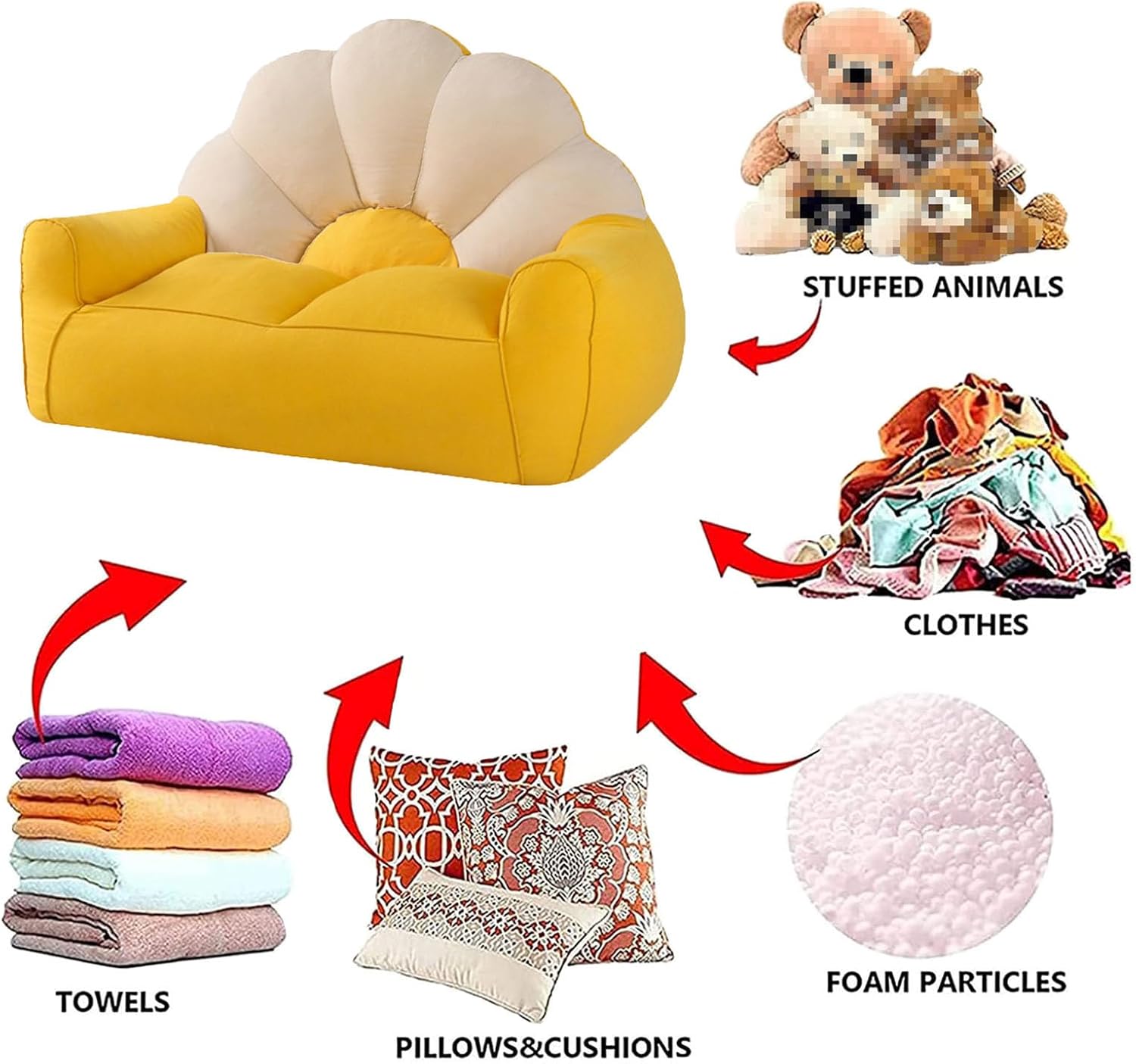 Funda para sofá perezoso, doble puf, sofá perezoso para dormitorio, sala de estar, apartamento (solo incluye una funda, no un puf completo, sin