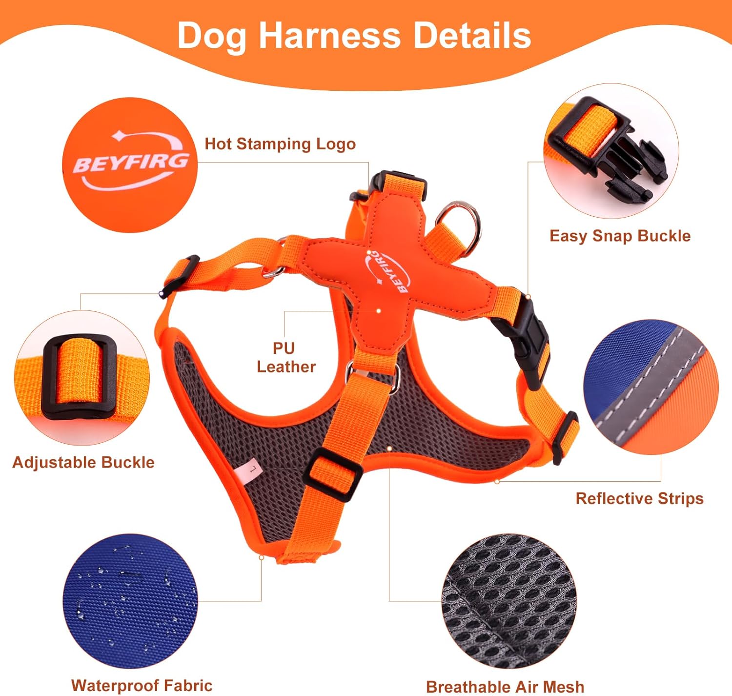 _ Juego de arnés y correa para perro, arnés ajustable para cachorro, chaleco suave y reflectante para perros pequeños y medianos que caminan (M,