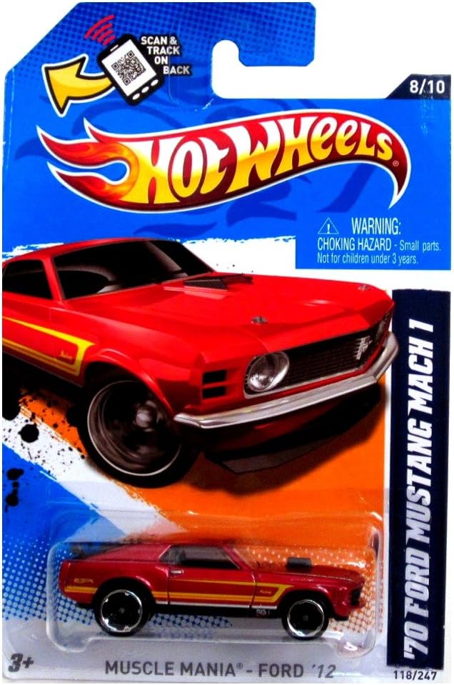 Hot Wheels – ’70 Ford Mustang Mach 1 (Rojo) – Muscle Mania, Ford 12 – 810  118247 Escala 164