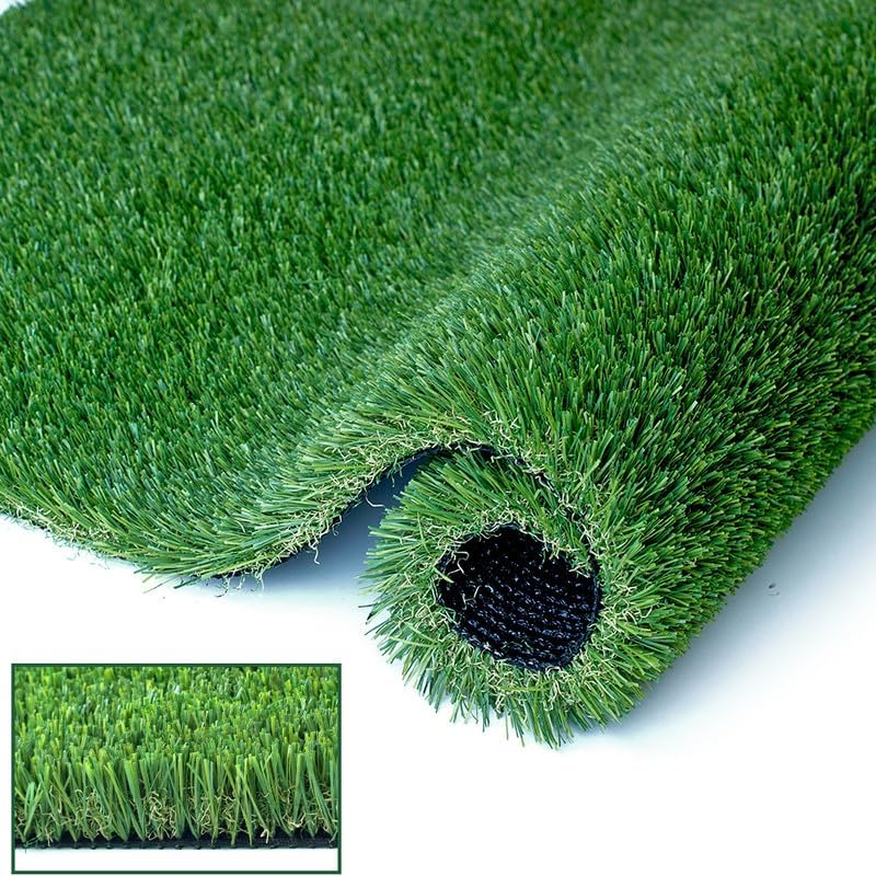 Shuonuo Césped artificial de lujo, 1.50 pulgadas de altura de pelo grueso y realista, césped sintético Astro sintético, 3 pies x 30 pies, alfombra