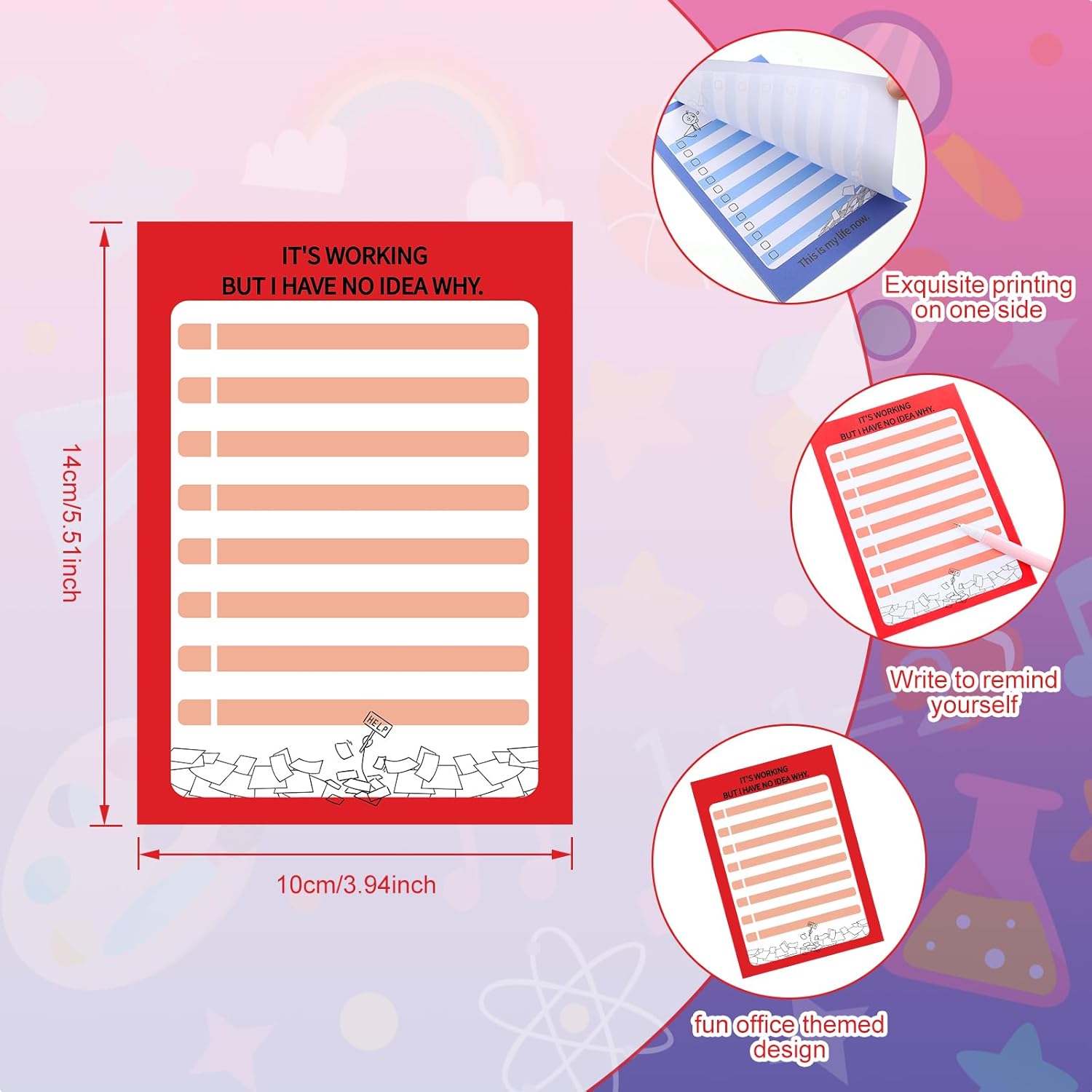 Yeaqee 12 blocs de notas divertidos para compañeros de trabajo, divertidos bloc de notas sarcásticos, bloc de notas divertido para lista de tareas,