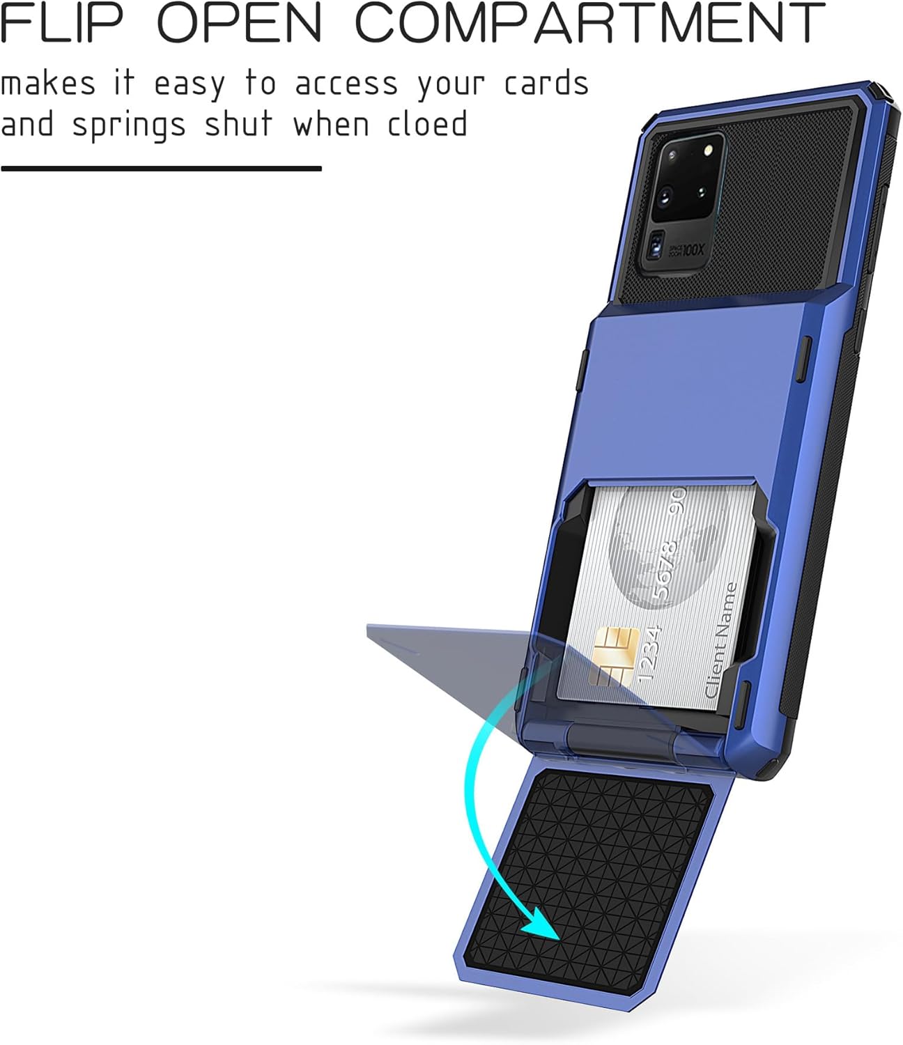 Asuwish Funda para Samsung Galaxy S20 Ultra 5G con protector de pantalla de vidrio templado y ranura para tarjeta de crédito, cubierta protectora