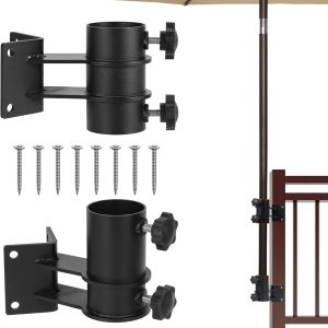 Abrazadera de sombrilla resistente para montaje en esquina, 2 piezas, soporte de sombrilla de patio, soporte ajustable para sombrilla de terraza, Abrazadera de sombrilla resistente para montaje en esquina, 2 piezas, soporte de sombrilla de patio, soporte ajustable para sombrilla de terraza,