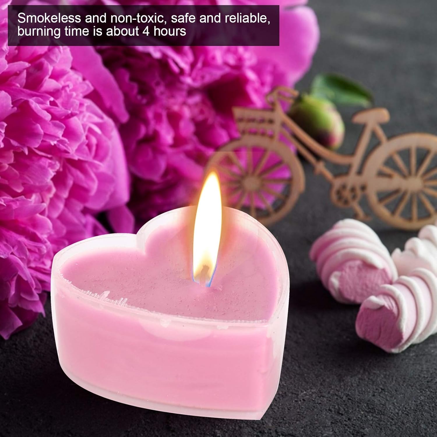Velas en forma de corazón, adornos de velas de corazón, decoración de cumpleaños, velas creativas, cena romántica, mini faroles de cielo con
