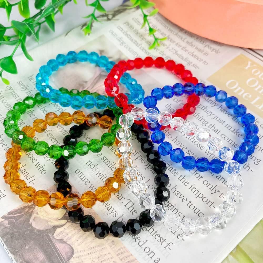 400 cuentas redondas de cristal de 0.157 pulgadas (0.157 in), cuentas espaciadoras para hacer joyas, pulseras, aretes, collares, campanillas de