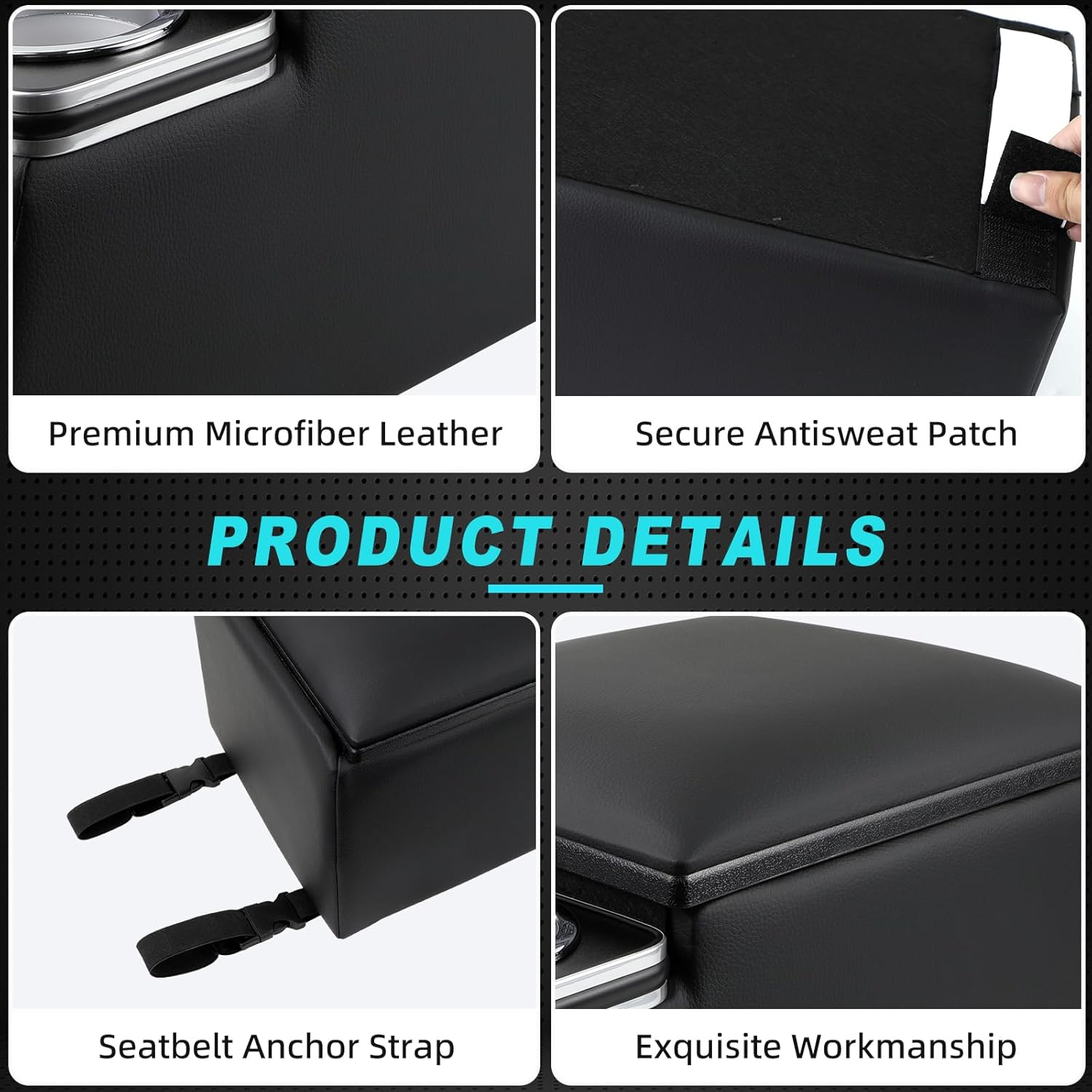 Organizador universal de consola central para automóvil con portavasos y soporte para teléfono, consolas de asiento trasero con reposabrazos, caja