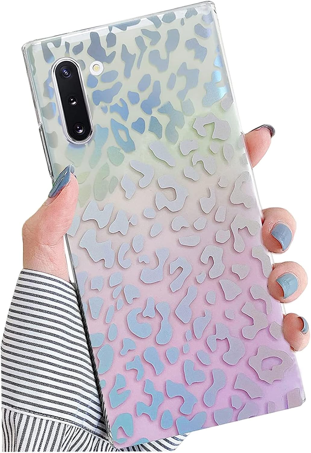 J.west Funda para Galaxy Note 10 de 6.3 pulgadas, delgada, mate, estampado de leopardo, guepardo suave, TPU a prueba de golpes, funda protectora