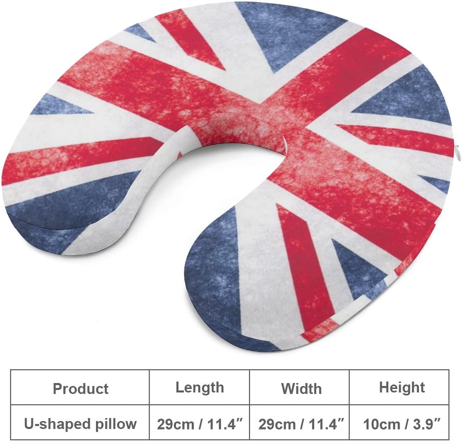 CTOITLKF Almohada de viaje, almohada de cuello con bandera británica vintage de Union Jack para viajar, almohada de apoyo portátil de espuma