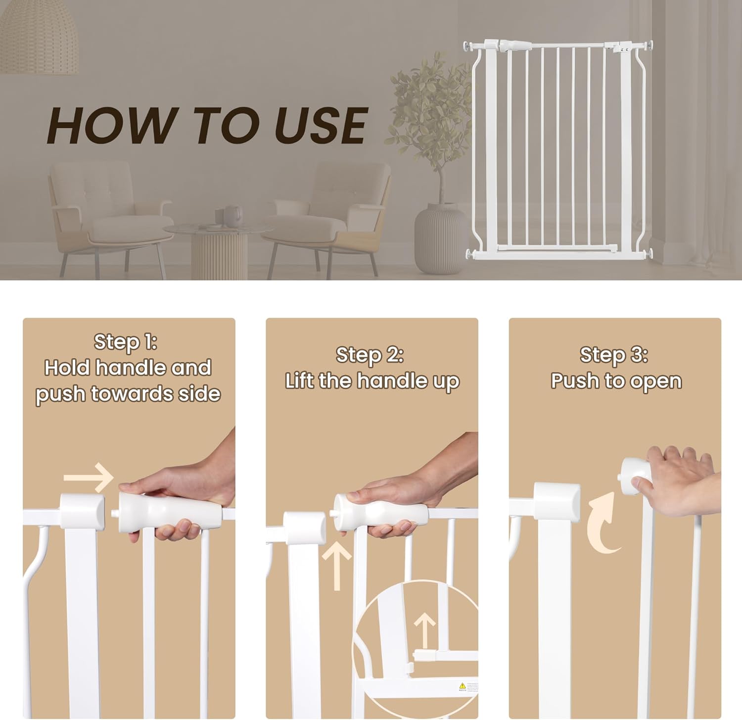 BalanceFrom Puerta de seguridad fácil de caminar para puertas y escaleras con funciones de cierre automáticomantenimiento, 36 pulgadas de alto, se