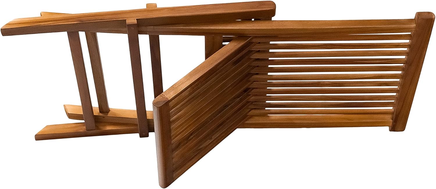 Silla plegable de estilo nórdico para uso en interiores y exteriores, patio, balcón, comedor (acabado aceitado, marrón)