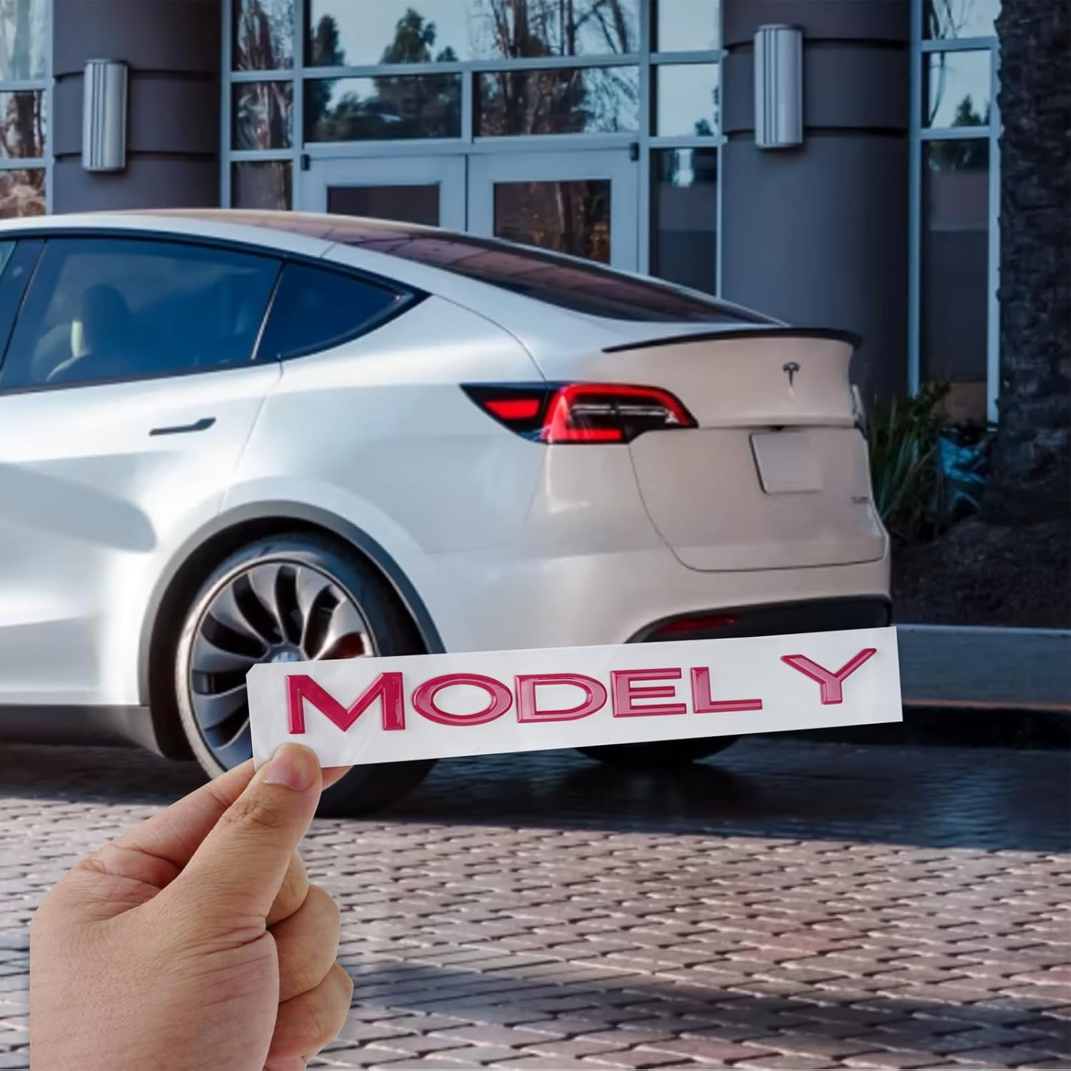 ONKENTET Calcomanía de modelo Y rosa compatible con Tesla Model Y (2020-2023), decoración gráfica de tronco, calcomanías exteriores, calcomanías