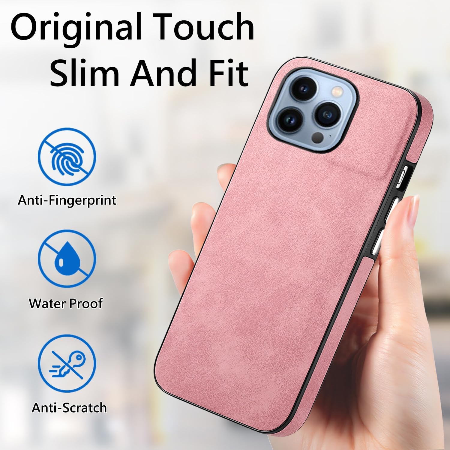 Asuwish Funda de teléfono para iPhone 13 Pro Max 2021 de 6.7 pulgadas con protector de pantalla y funda de cuero delgada y suave, accesorios