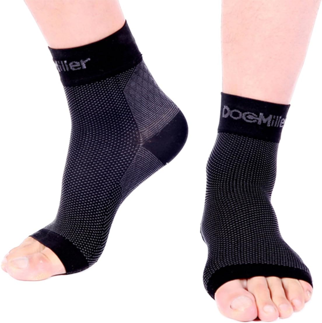 Doc Miller Manga de compresión de tobillo y pie para aliviar el dolor, tendinitis de Aquiles, neuropatía, nano calcetines para mujeres y hombres,