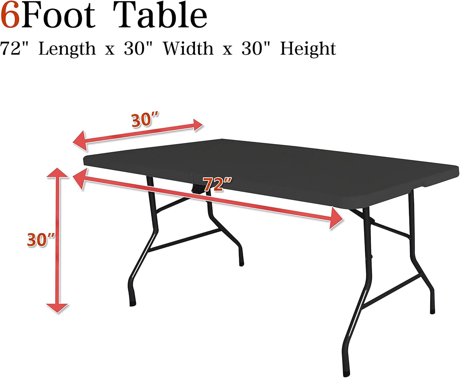 Obstal Mantel de elastano elástico de 6.0 ft para mesas plegables estándar, protector rectangular universal ajustable para bodas, banquetes y