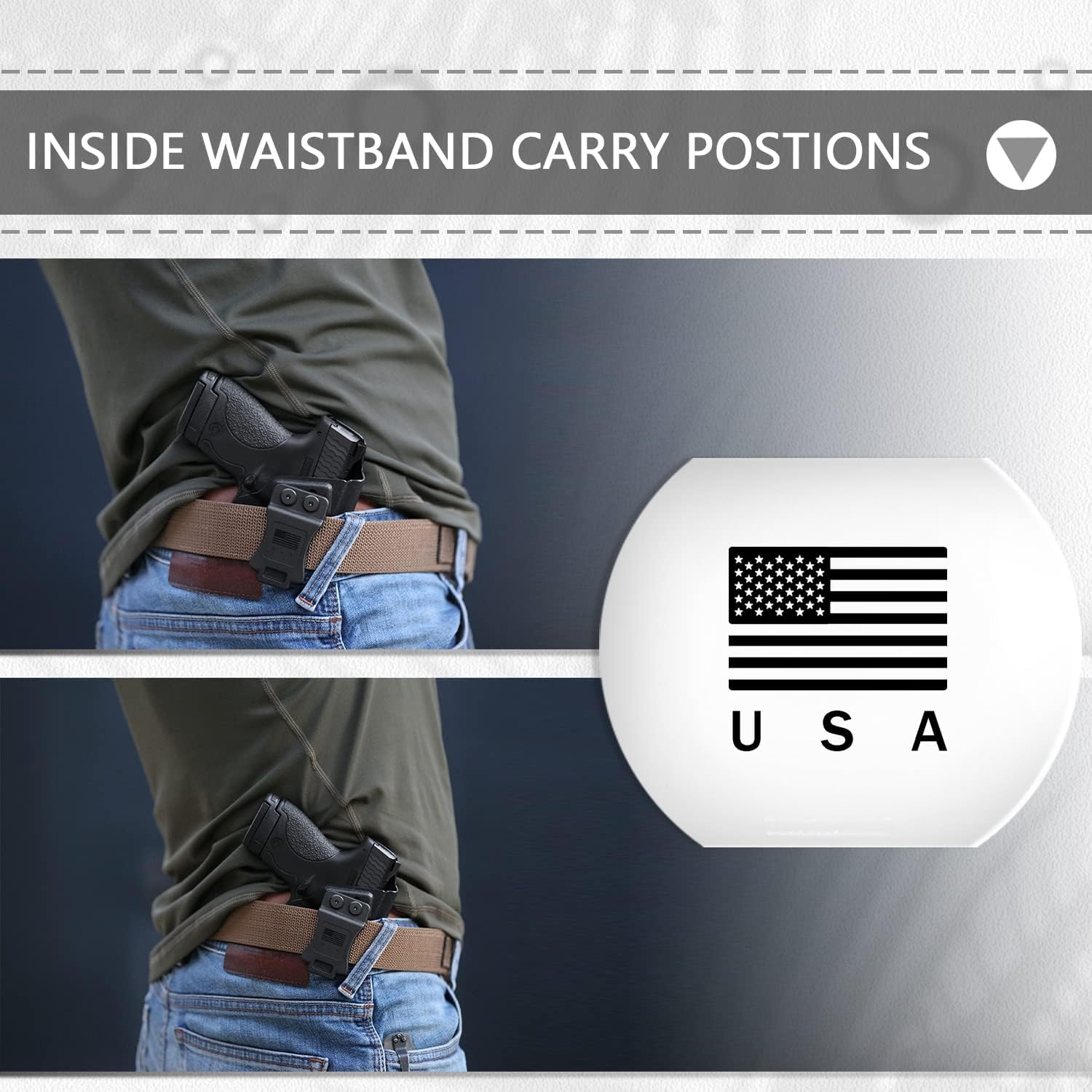 Adjustable Flexible Carry Carbon Fiber Gun Holster – Inside & Outside Waistband, Durable, Lightweight – Sweatproof & Anti-Scratch, Concealed Holster
