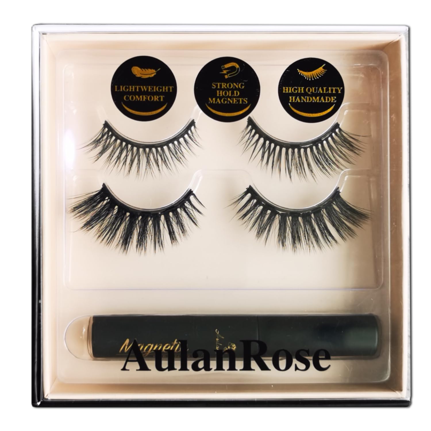 Pestañas magnéticas, pestañas magnéticas de aspecto natural con kit de delineador de ojos, pestañas falsas reutilizables, sin crueldad, forro