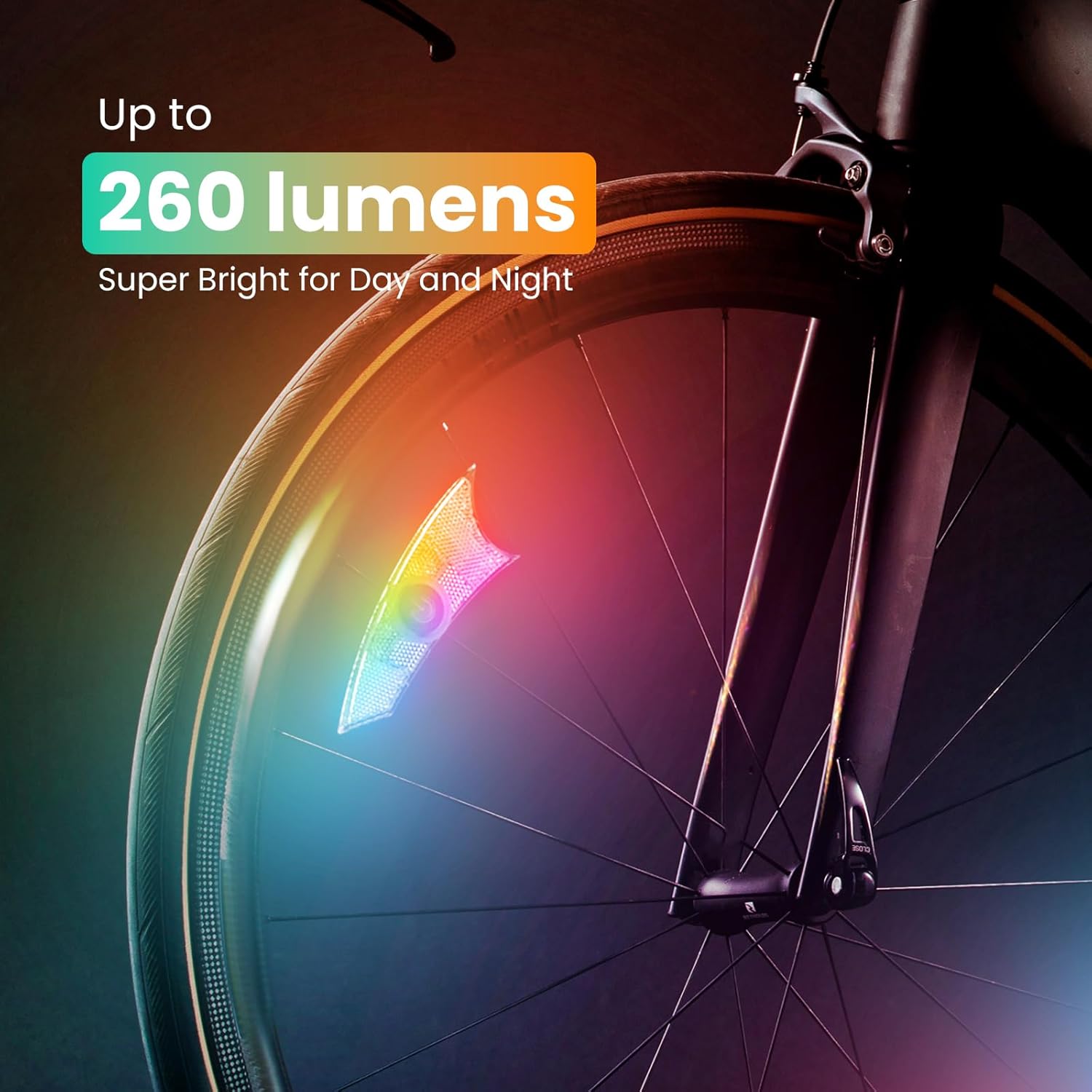 Paquete de 4 luces LED para rueda de bicicleta, luces ultra brillantes para radios de bicicleta, IPX5 impermeable, luz de bicicleta de color con