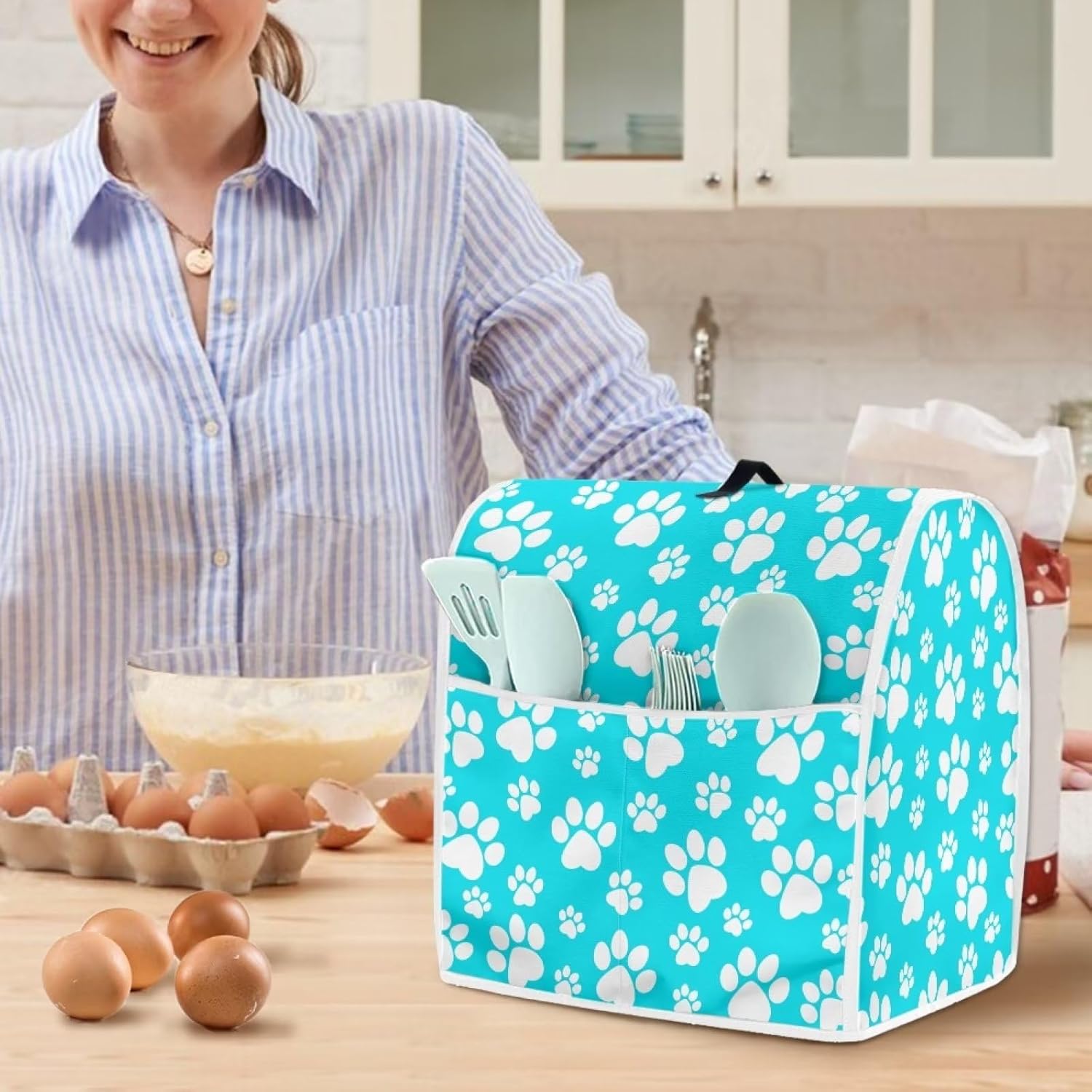 Funda para mezcladora de huellas de perro, funda para electrodomésticos de cocina, para cafetera, licuadora y batidora de pie, cubierta de licuadora