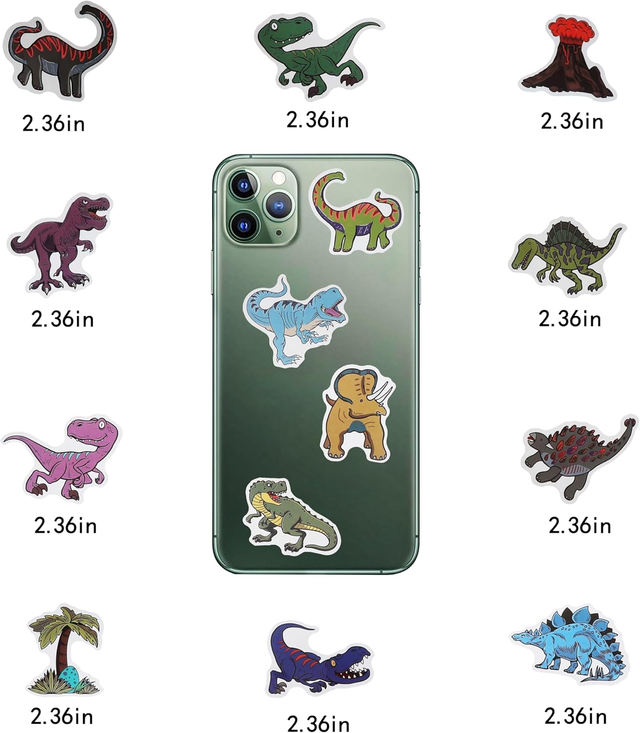Paquete de 100 calcomanías de dinosaurio, recuerdos de fiesta de dinosaurios, decoraciones de cumpleaños