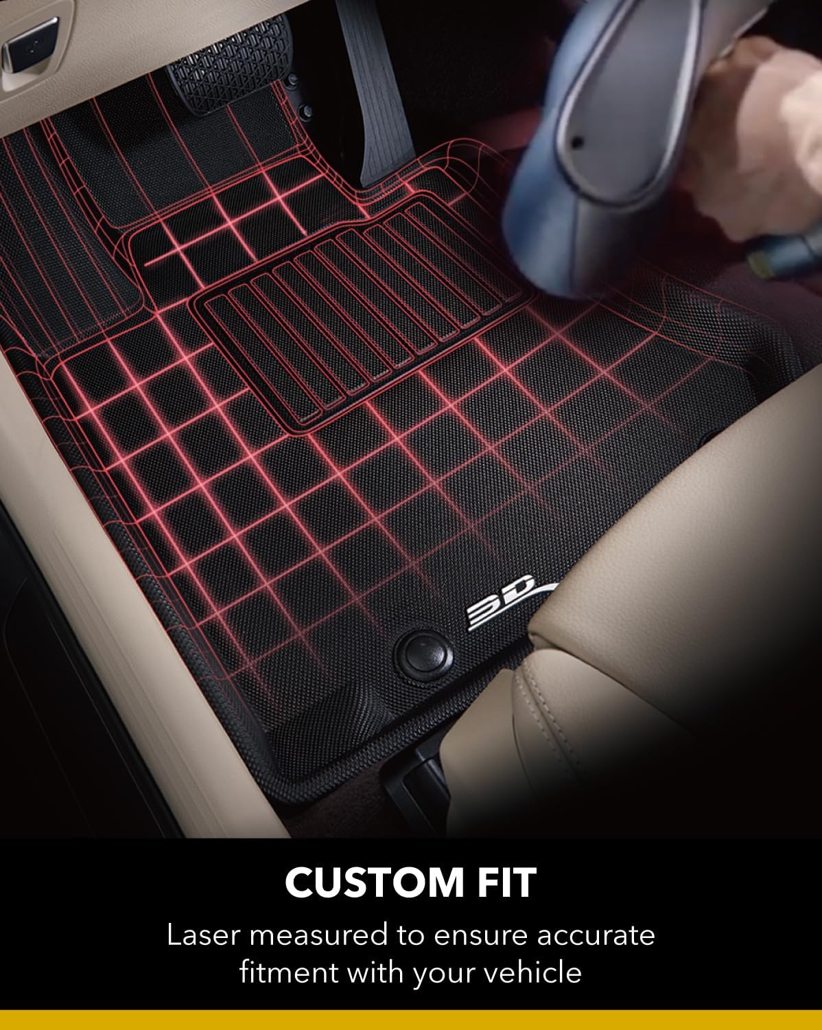 3D MAXpider Alfombrillas para todo tipo de clima para Honda Pilot de 8 plazas 2016-2022, ajuste personalizado, Kagu (1, 2 y 3 fila, negro)