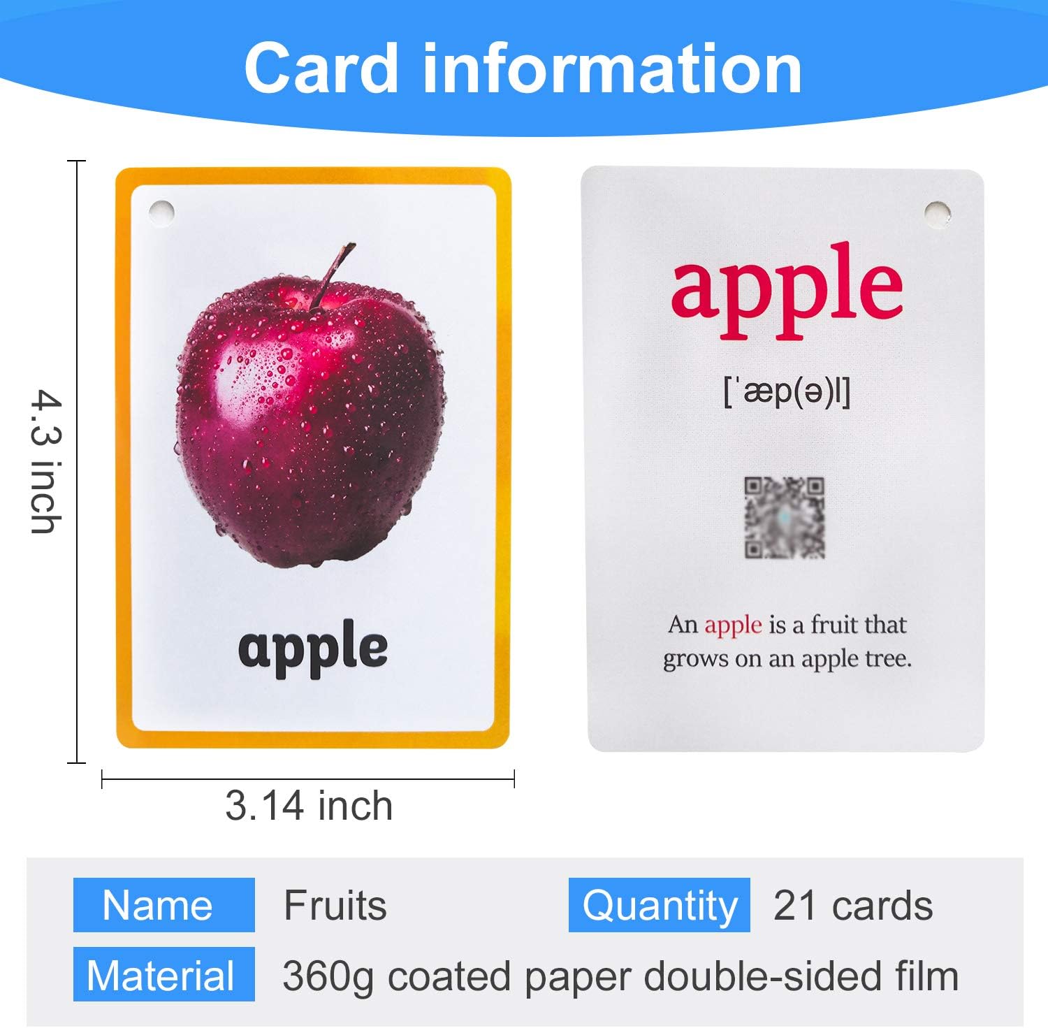 21 unidsset fruta niños regalos inglés tarjetas flash tarjeta de bolsillo educativo aprendizaje bebé juguetes para niños pre-jardín de infantes